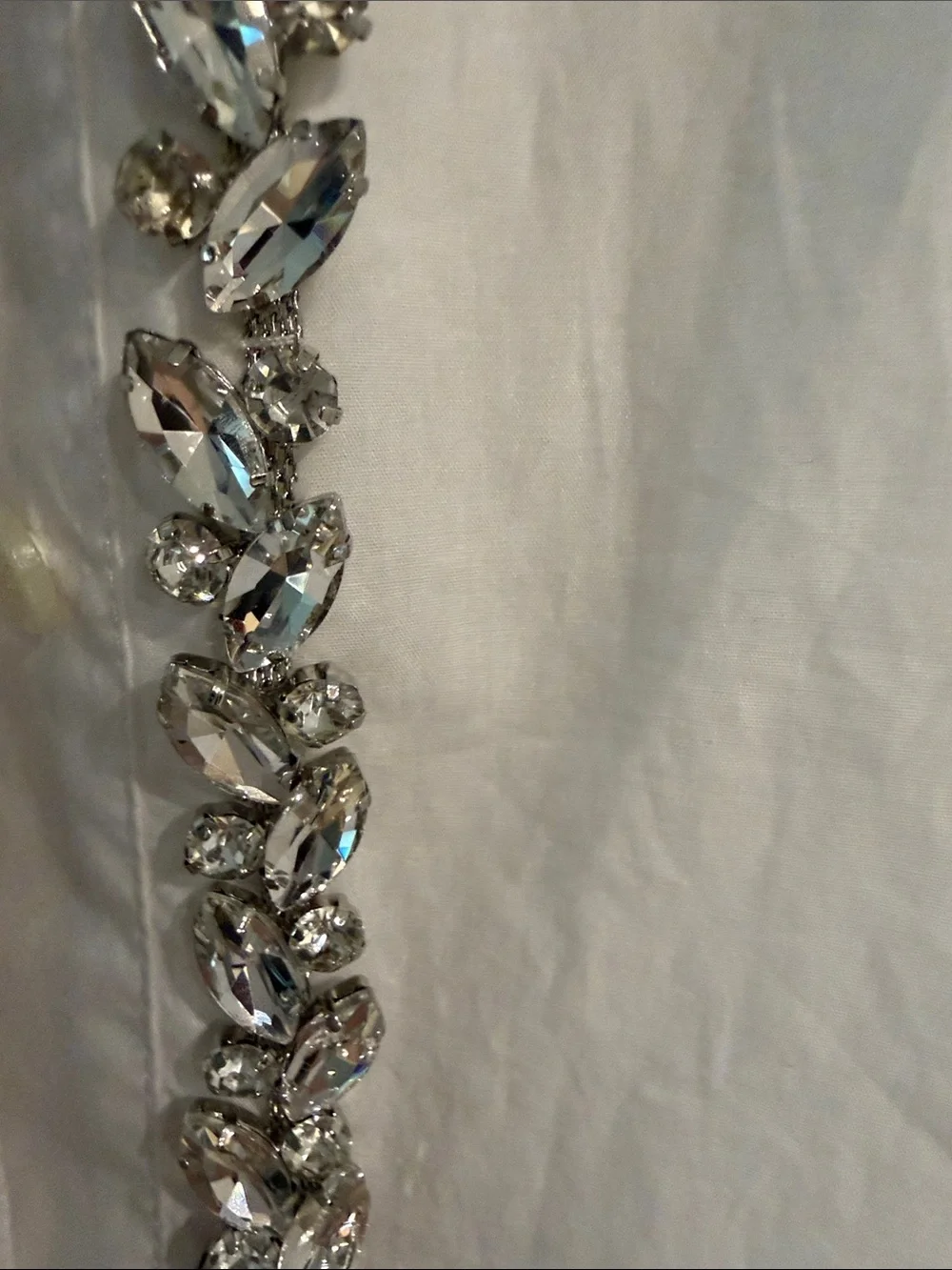 J. Crew White Button-Up Shirt with Silver Sequin Trim